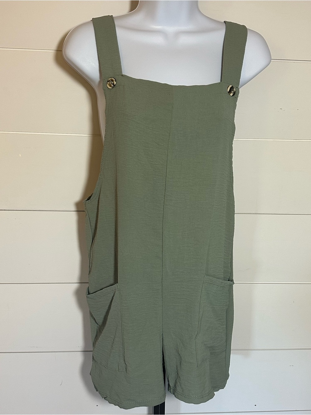 Olive Green Women's Romper Overalls